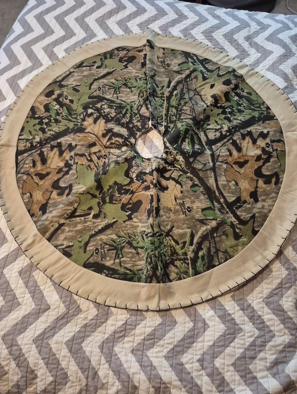 ❤️‍🔥 New Mossy Oak Camo Green/Brown/Tan Plush Fabric Tree Skirt 38"